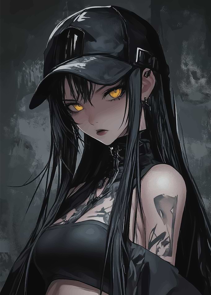 Anime Girl with Golden Eyes