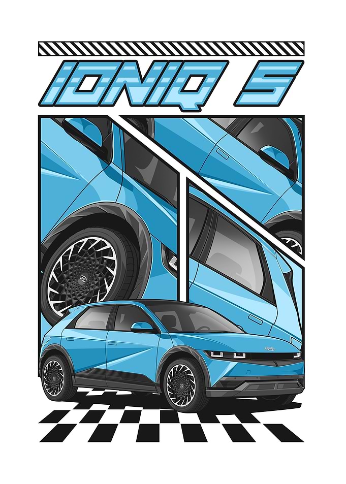 Ioniq 5 Car Illustration