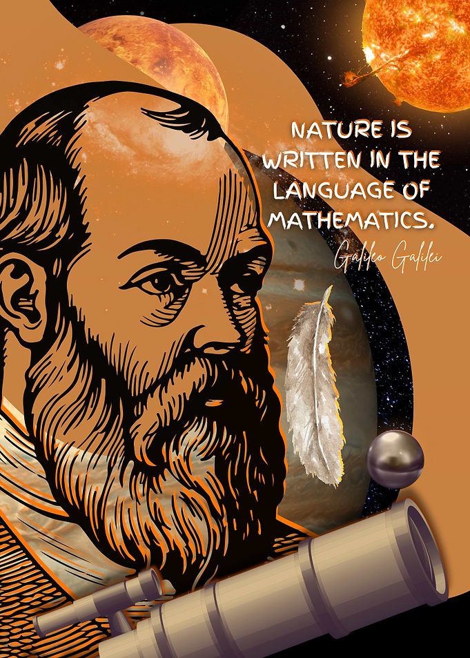 Galileo Galilei Quote Poster | Nature, Science, Astronomy & Mathematics Wall Art