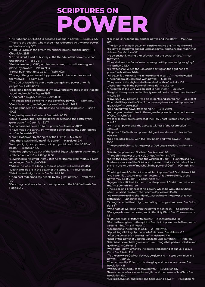 Scriptures on Power - Bible Verses
