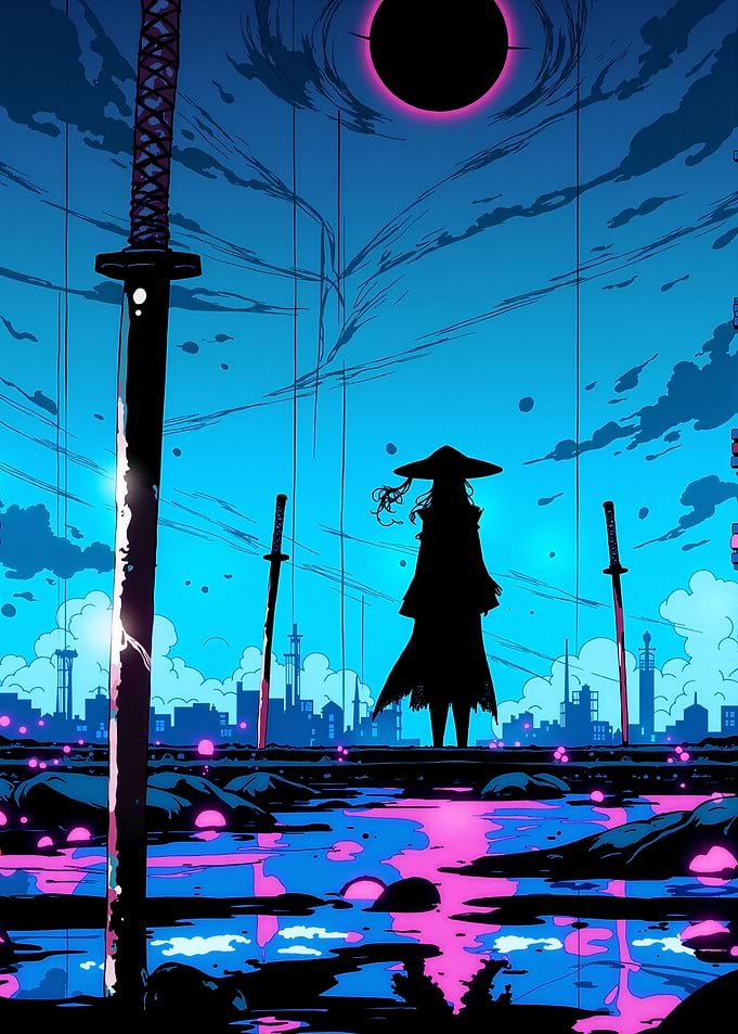 Samurai Silhouette with Katana