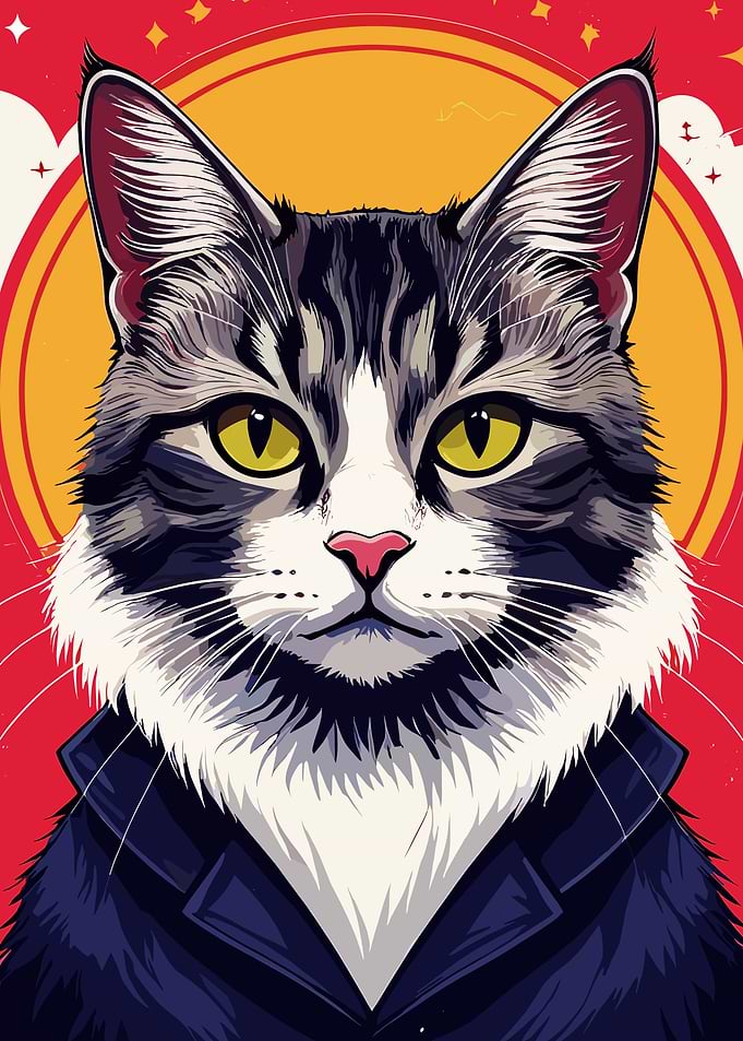 Cat in Suit Portrait