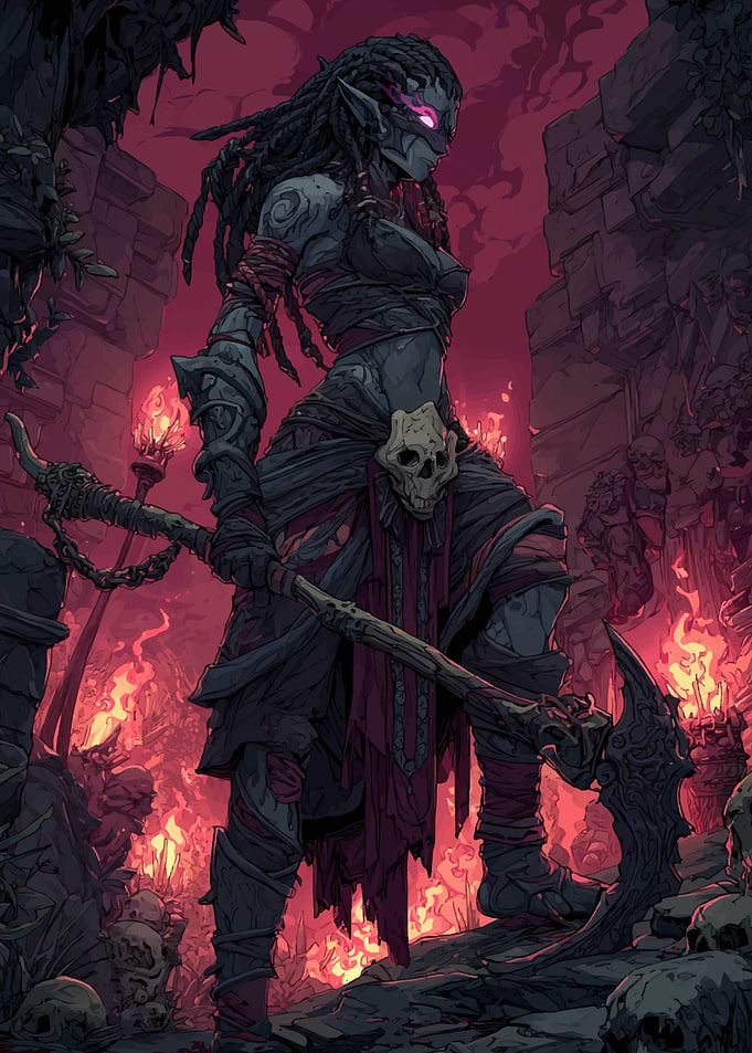 Dark Elf Warrior in Ruins