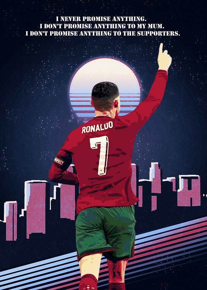 Cristiano Ronaldo Retro Style Poster