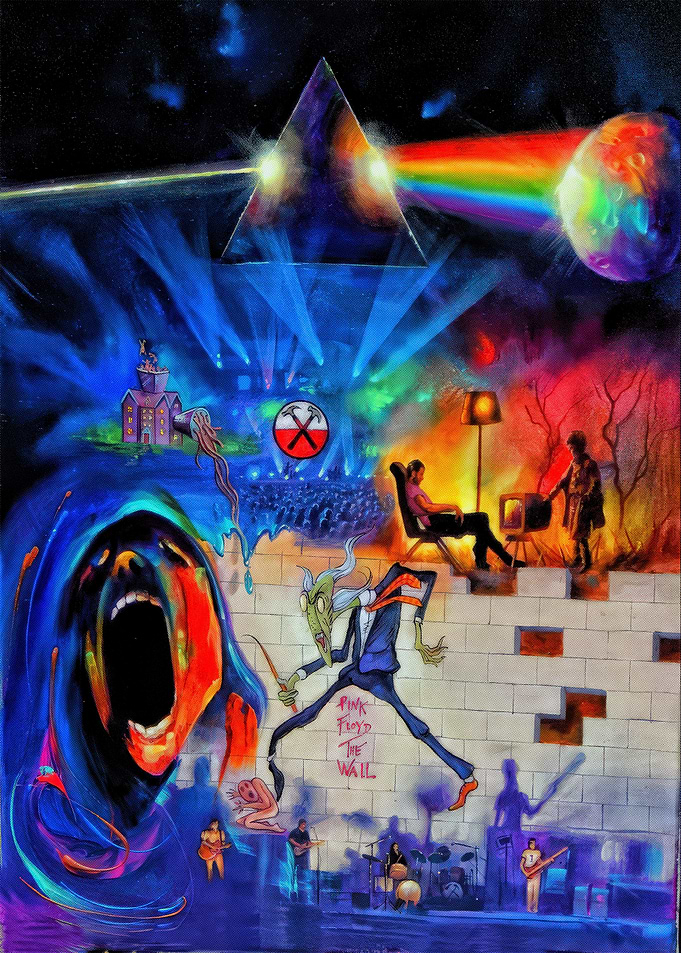 Pink Floyd Collage: Dark Side and The Wall