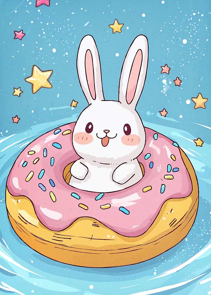 Cute Bunny in Donut