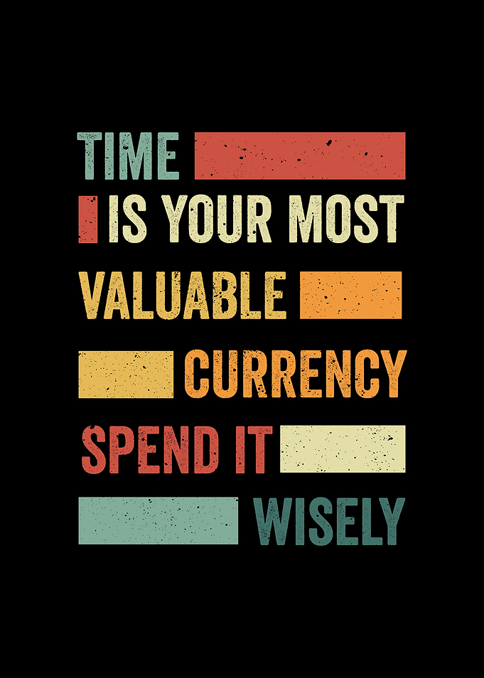 Time is Your Most Valuable Currency Retro Text