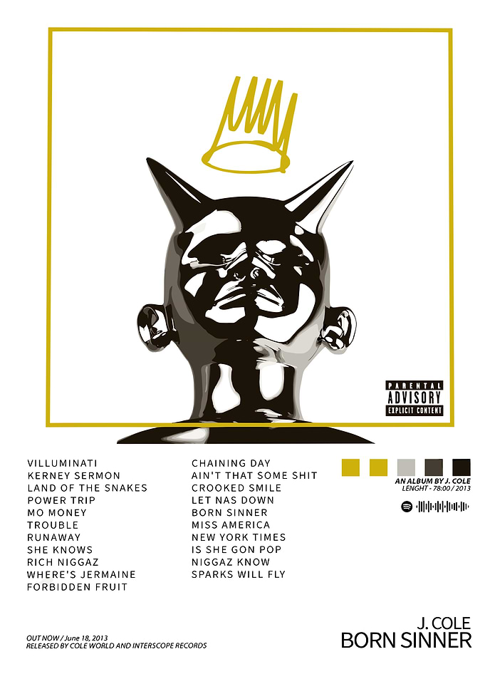 J. Cole - Born Sinner Album Art
