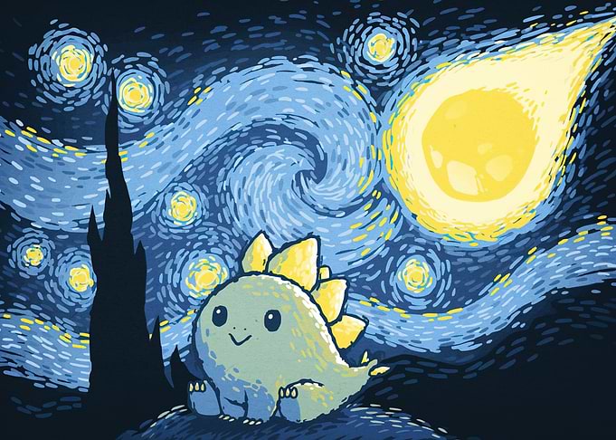 Dinosaur Starry Night Style