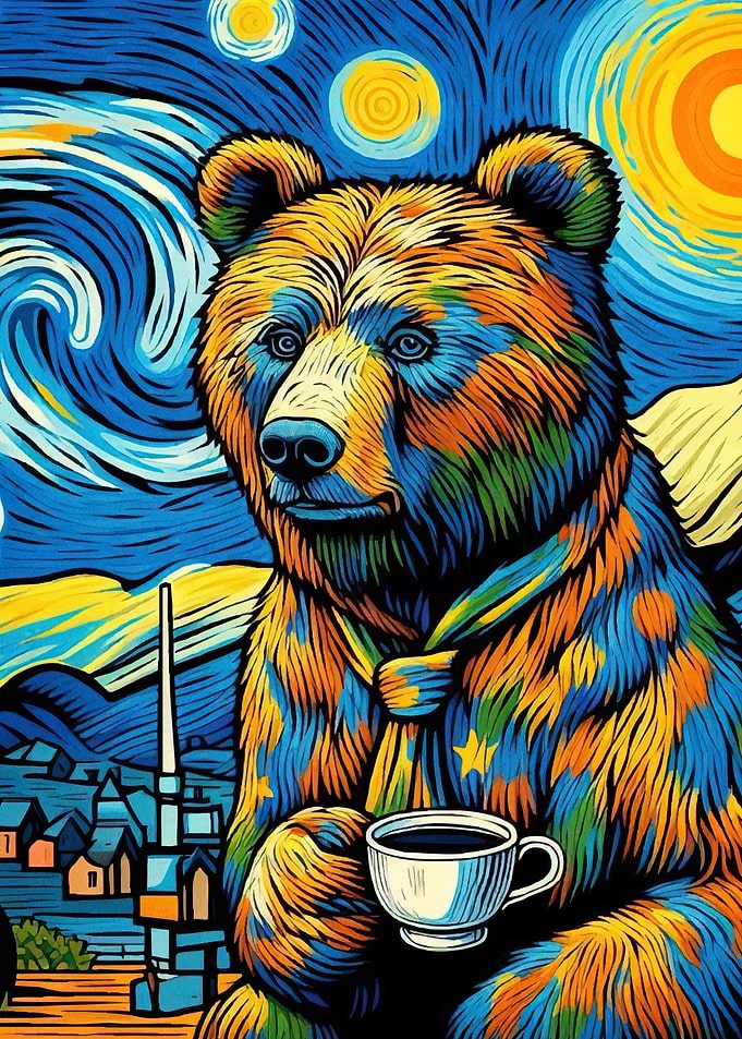 Bear Starry Night Style