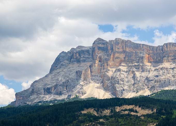 Mountain Landscape with Forest and Clouds