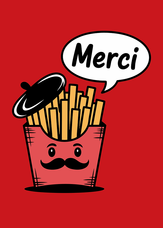 French Fries with Beret and Merci
