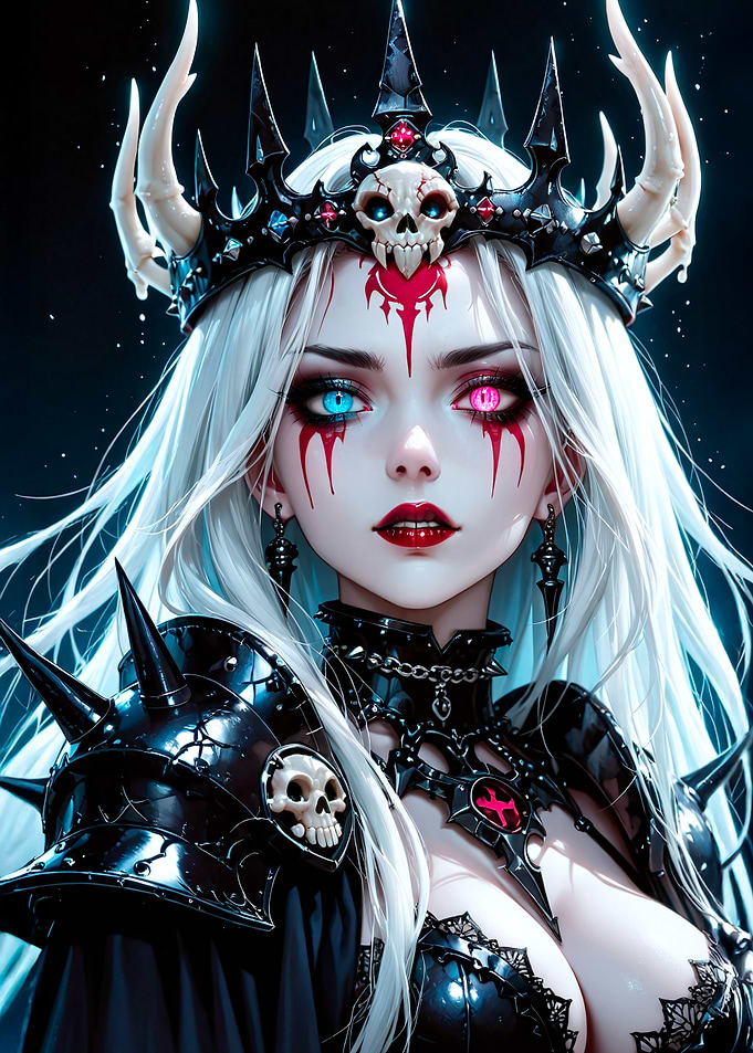Anime Dark Queen with Crown