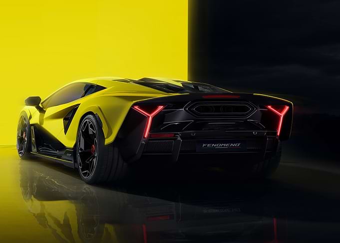 Yellow Fenomeno Supercar Rear View