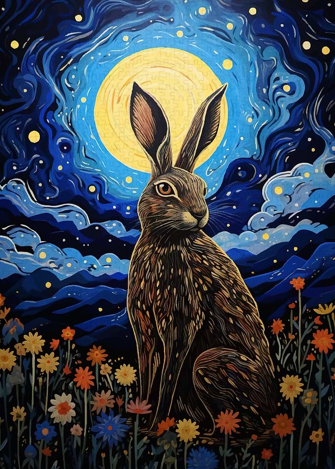 Hare under the moonlight