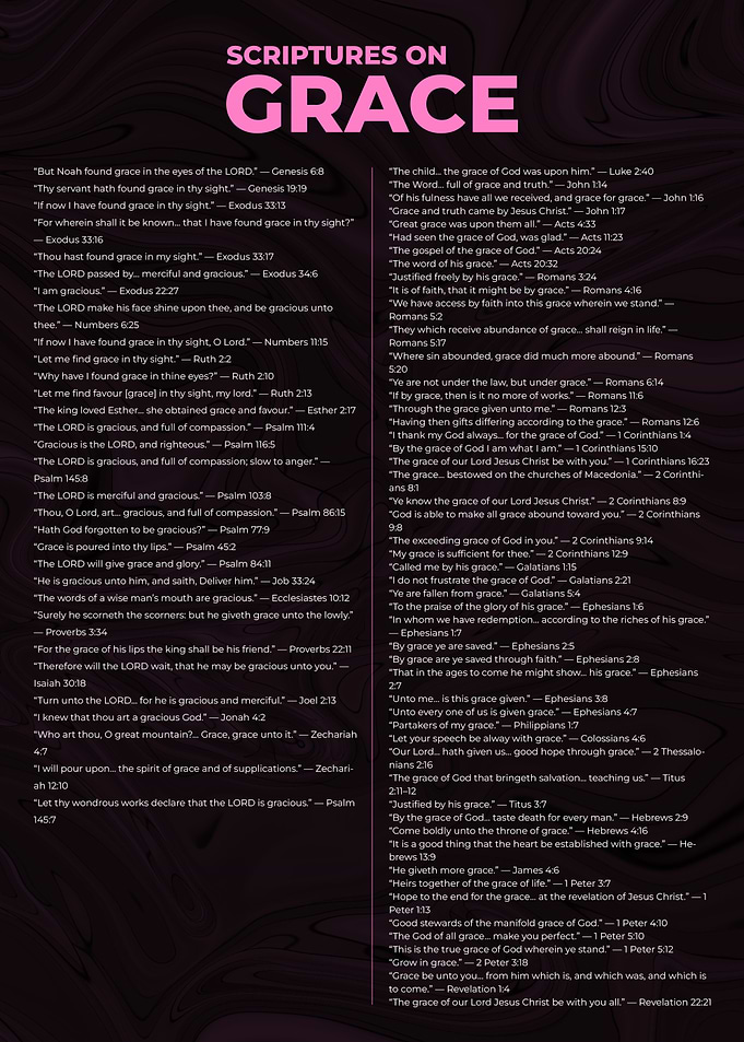 Scriptures on Grace Text Art