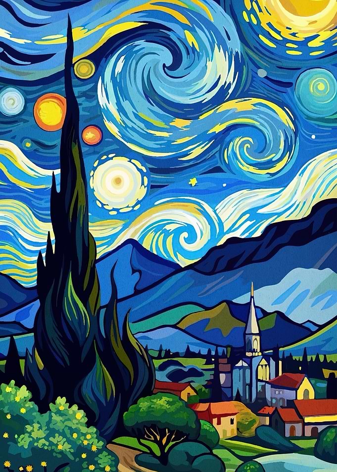 Starry Night Landscape