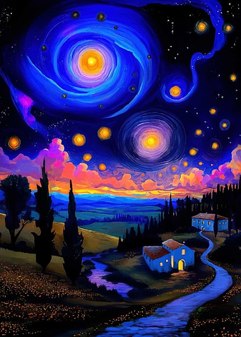 Starry Night Landscape