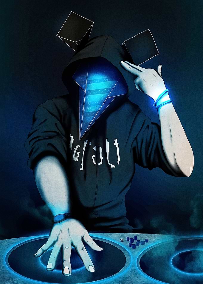 Abstract DJ Geometric Head