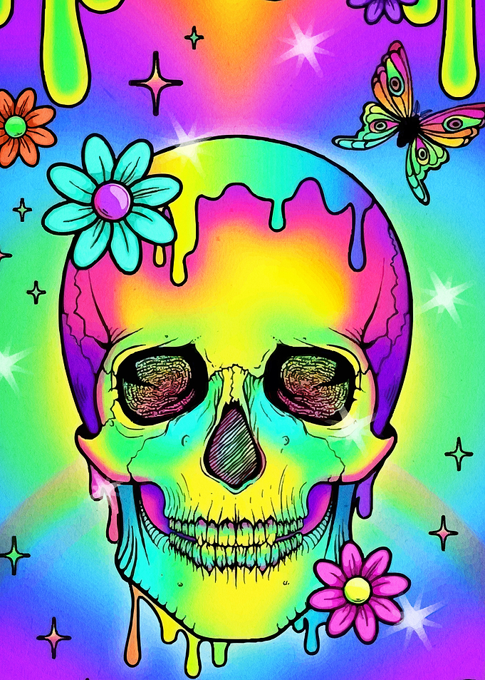 Psychedelic Skull Butterfly
