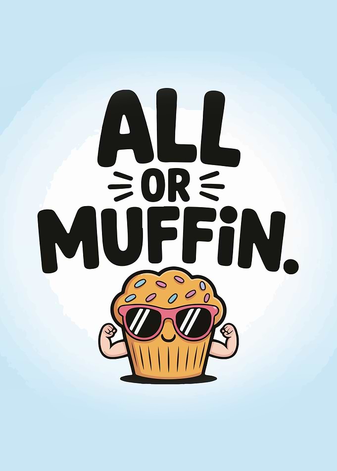 All or Muffin Pun Illustration