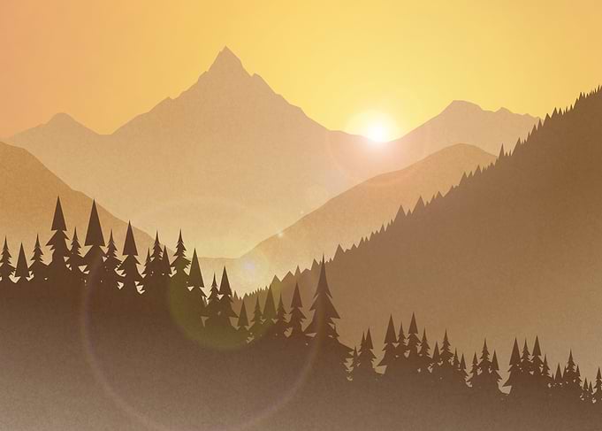 Mountain Landscape at Sunset