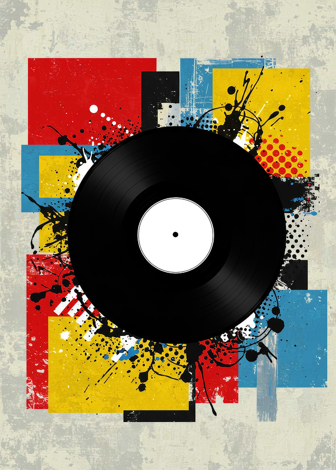 Abstract Vinyl Record Art