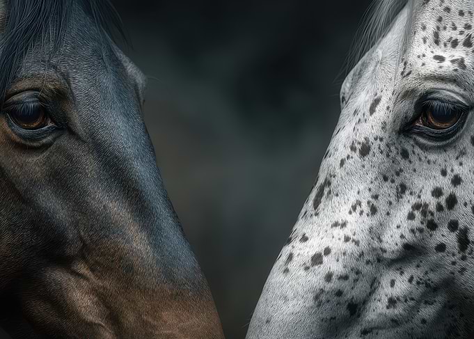 Two Horses Close-Up