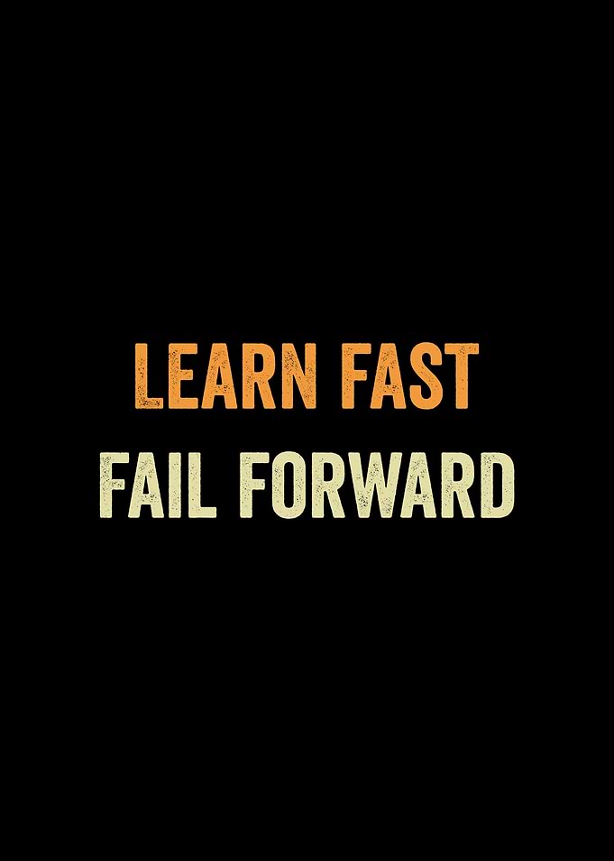 Learn Fast Fail Forward Retro Text