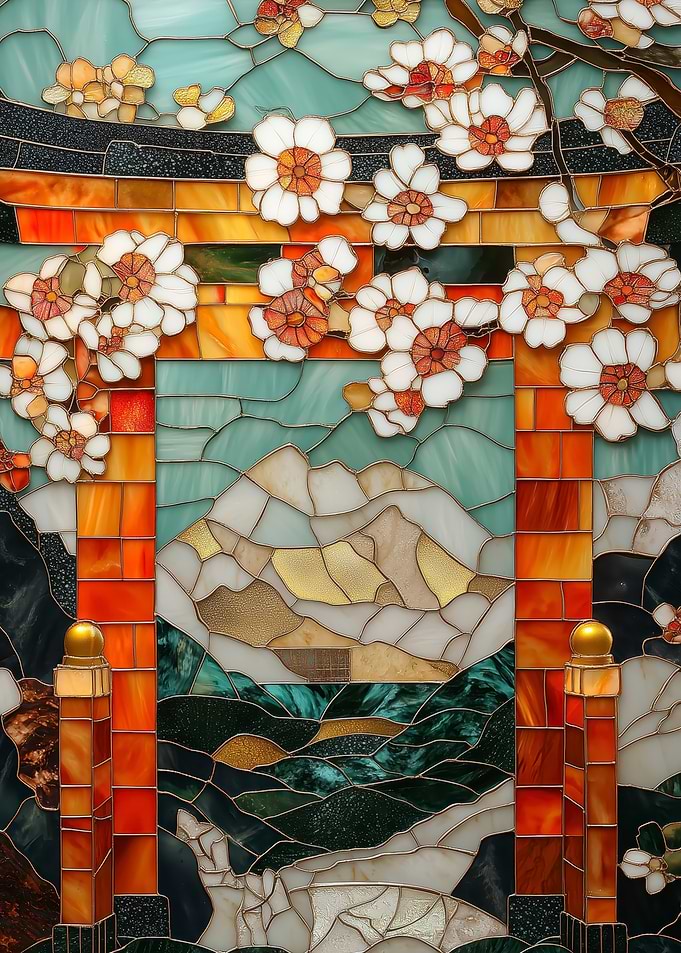 Stained Glass Torii Gate