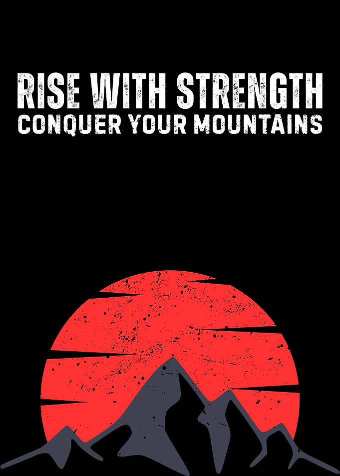 Rise with Strength Mountain Graphic