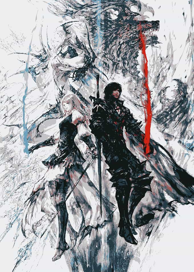 Fantasy Warriors with Dragon