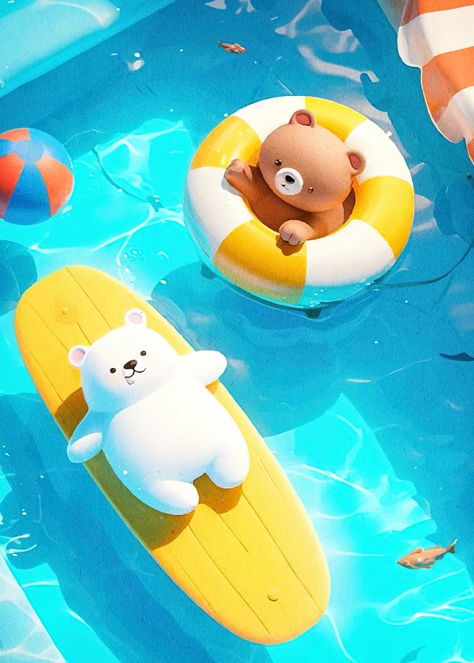 Cute Bears Swimming Pool