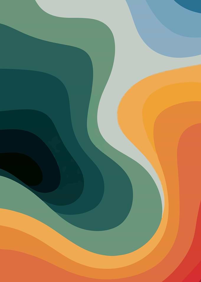 Abstract Layered Color Waves