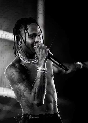 Man Performing in Black and White