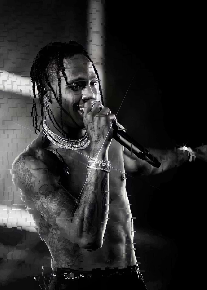 Man Performing in Black and White