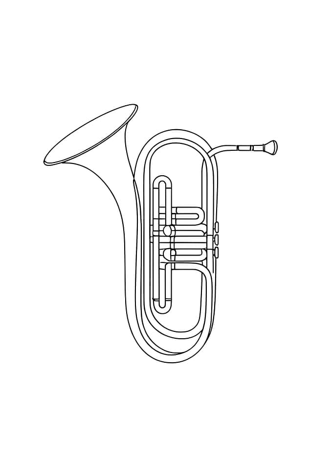 Euphonium Minimalist Line Art