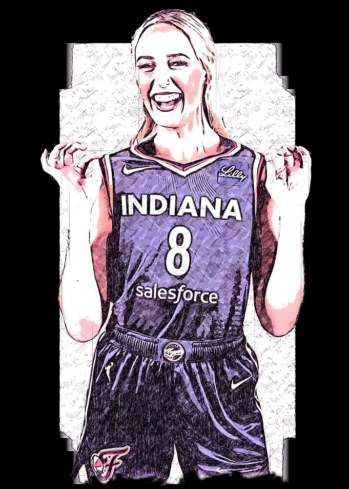 Indiana Fever Basketball Player Illustration