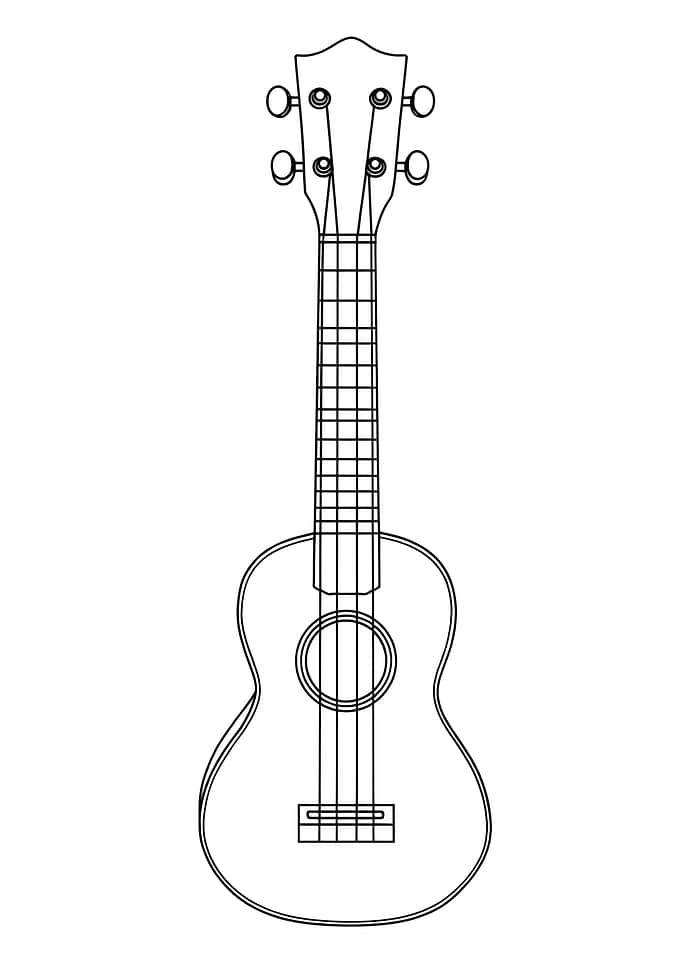 Ukulele Minimalist Line Art