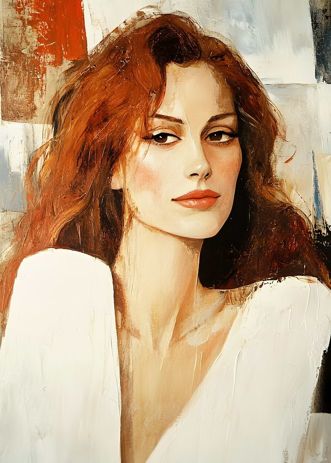Elegant Woman Portrait Painting