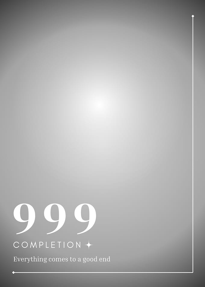 999 Completion Angel numbers aura