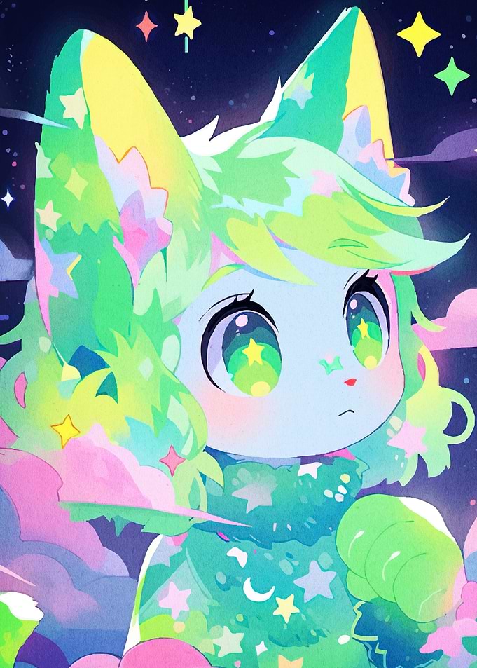 Cute Starry Fox Character