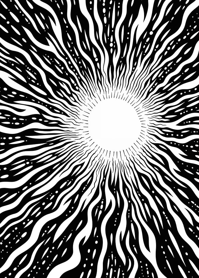 Black White Radial Design
