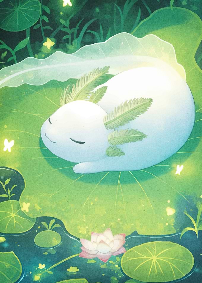 Sleeping Axolotl Lily Pad
