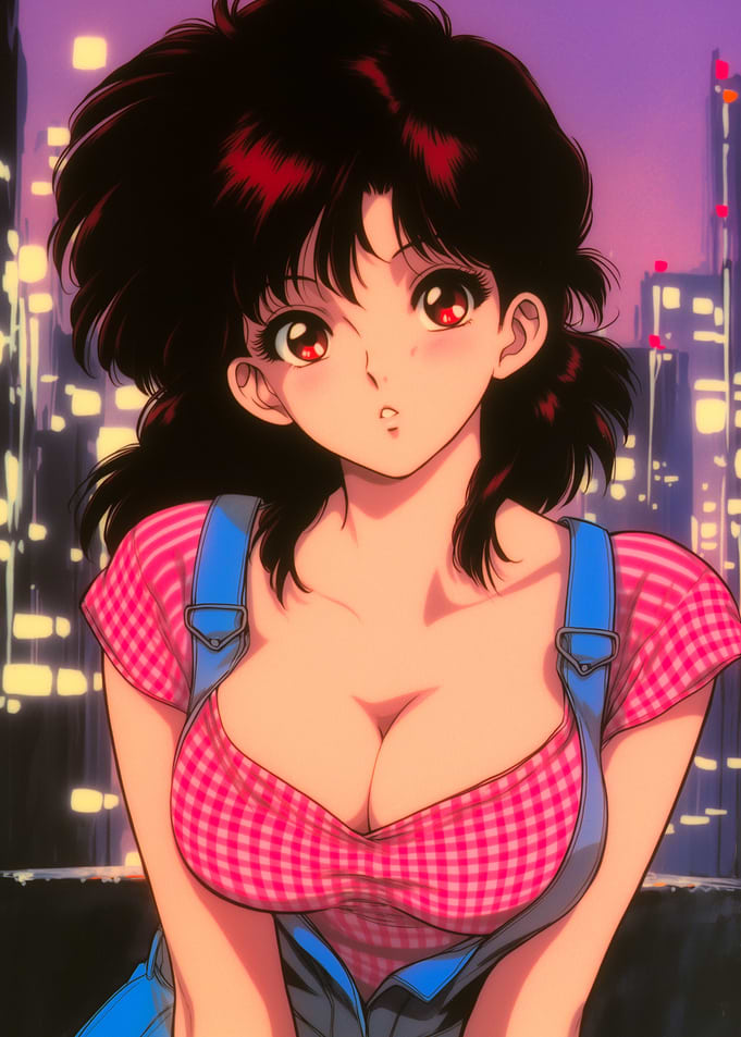 Anime Girl in Cityscape