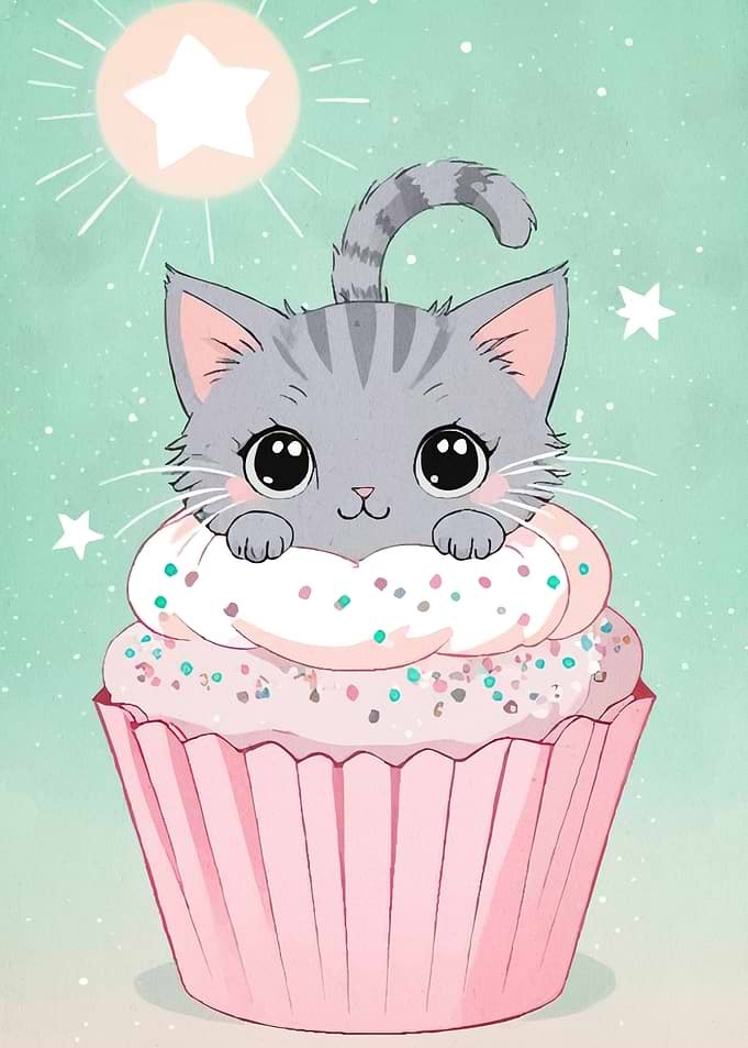 Cute Cat Cupcake