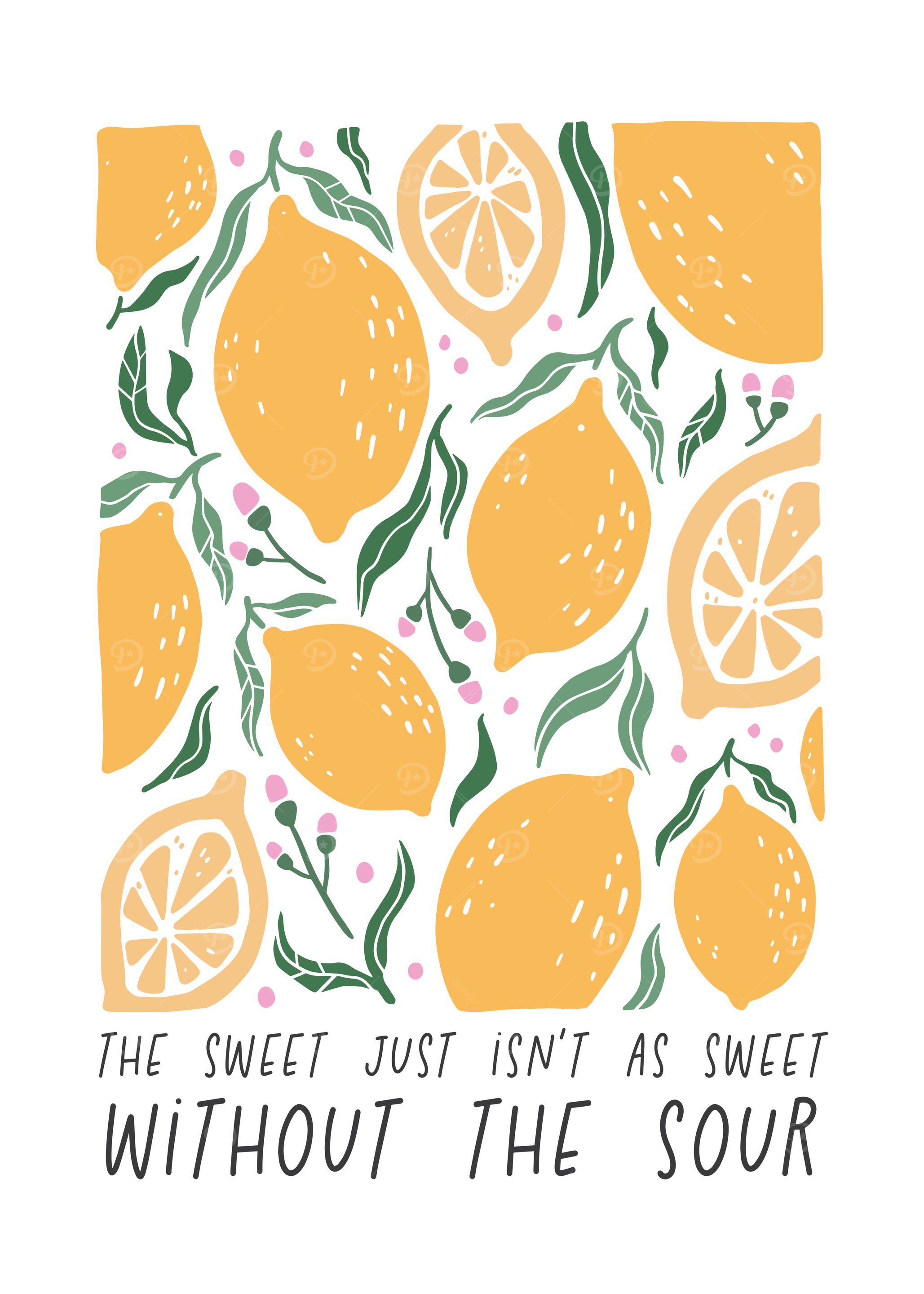 Lemons and Leaves with Quote