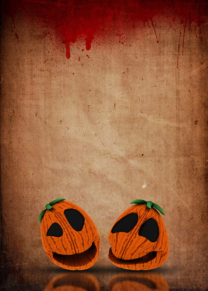 Halloween Pumpkins on Grunge Background