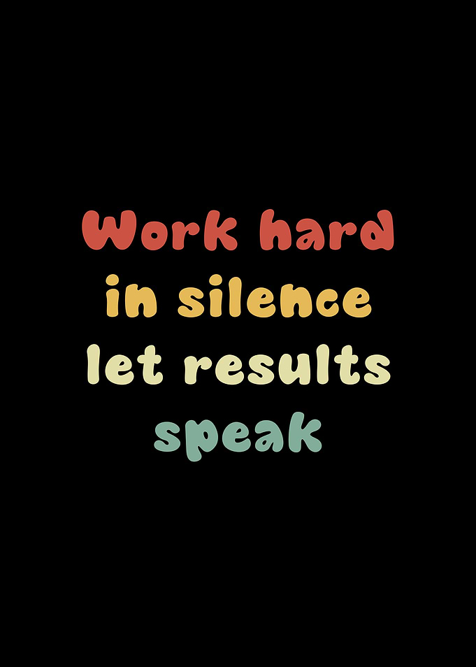 Work Hard in Silence Poster Retro Motivation