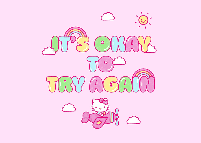 it's okay to try again hello kitty